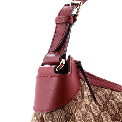 Gucci Charlotte Zip Hobo Gg Canvas With Leather Medium