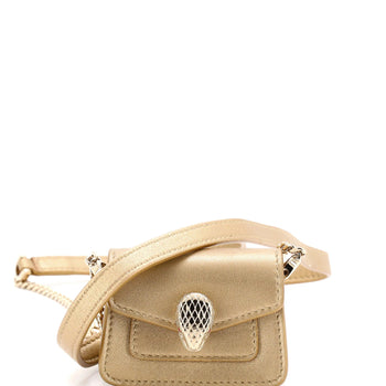 Bvlgari Serpenti Forever Shoulder Bag Metallic Leather Micro