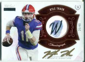 Kyle Trask Autographed 2021 Wild Card Matte Fingerprints Rookie Card #Mta-4