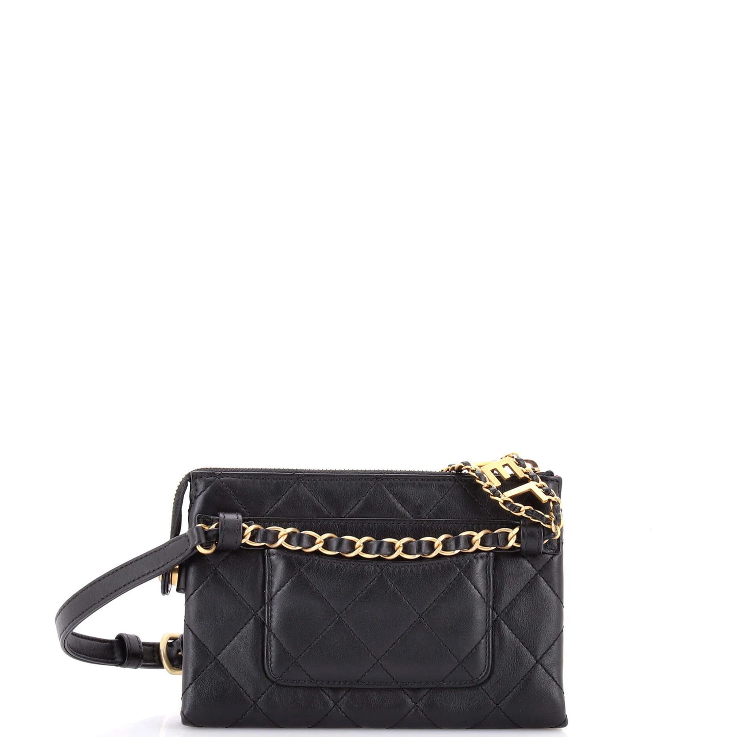 Chanel Logo Chain Strap Waist Bag Quilted Lambskin Small
