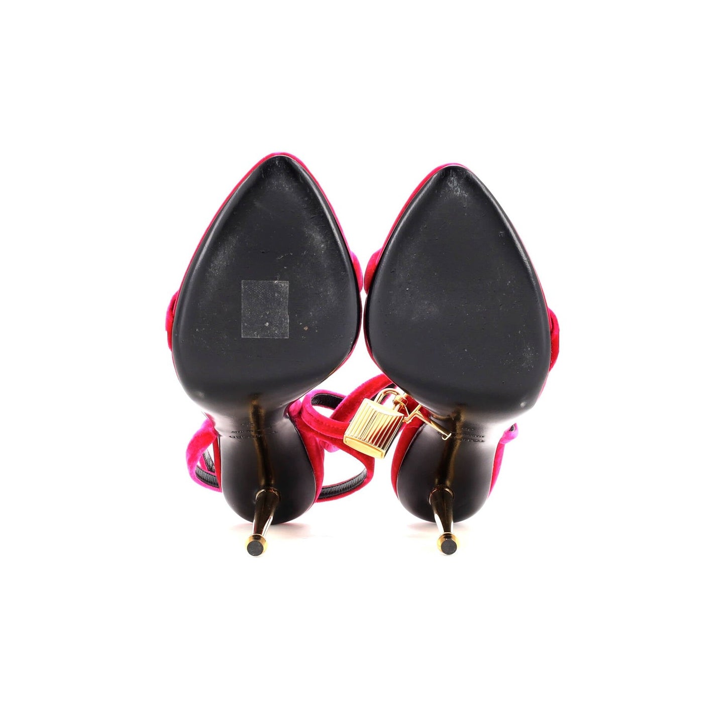 Tom Ford Women'S Padlock Pointy Naked Heeled Sandals Velvet 105