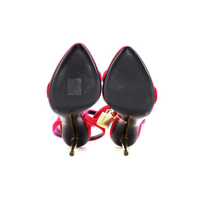 Tom Ford Women'S Padlock Pointy Naked Heeled Sandals Velvet 105
