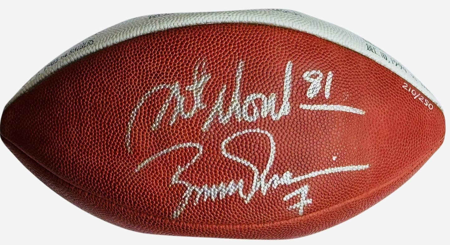 Art Monk Boomer Esiason Autographed Official Wilson Football #210/250 (Jsa)