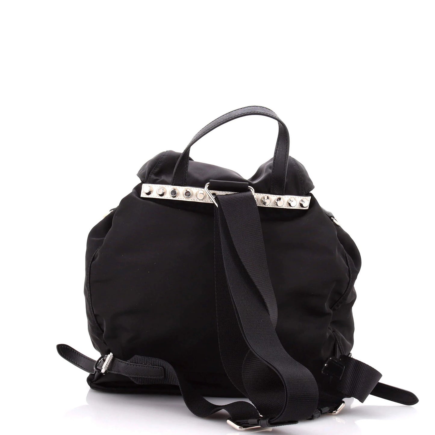 Prada New Vela Backpack Tessuto With Studded Leather
