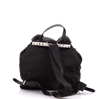 Prada New Vela Backpack Tessuto With Studded Leather