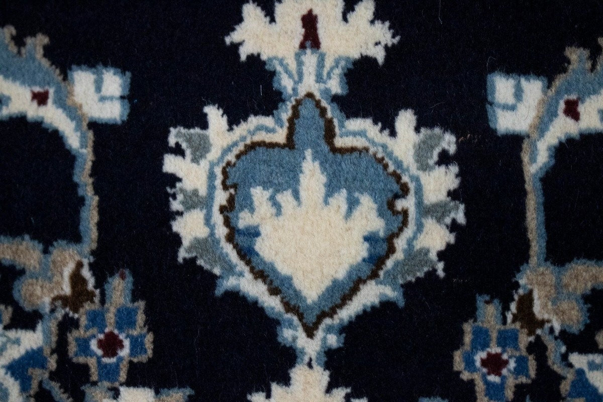 Hand-Knotted Navy Blue Classic Floral Oriental Rug Small Area Carpet 2'9X4'5 ft