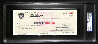 Al Davis Hof Signed/Autographed 8.5X3.5 Bank
