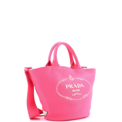 Prada Canapa Convertible Shopping Tote Canvas Medium