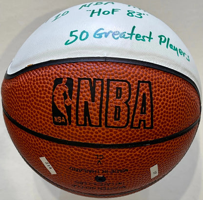 Sam Jones Autographed Spalding White Panel Mini