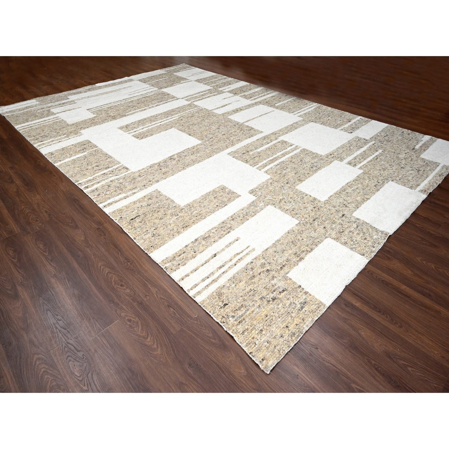 12'1"X17'10" Earth Tone Colors Wool Oversize Hand Knotted Oriental Rug