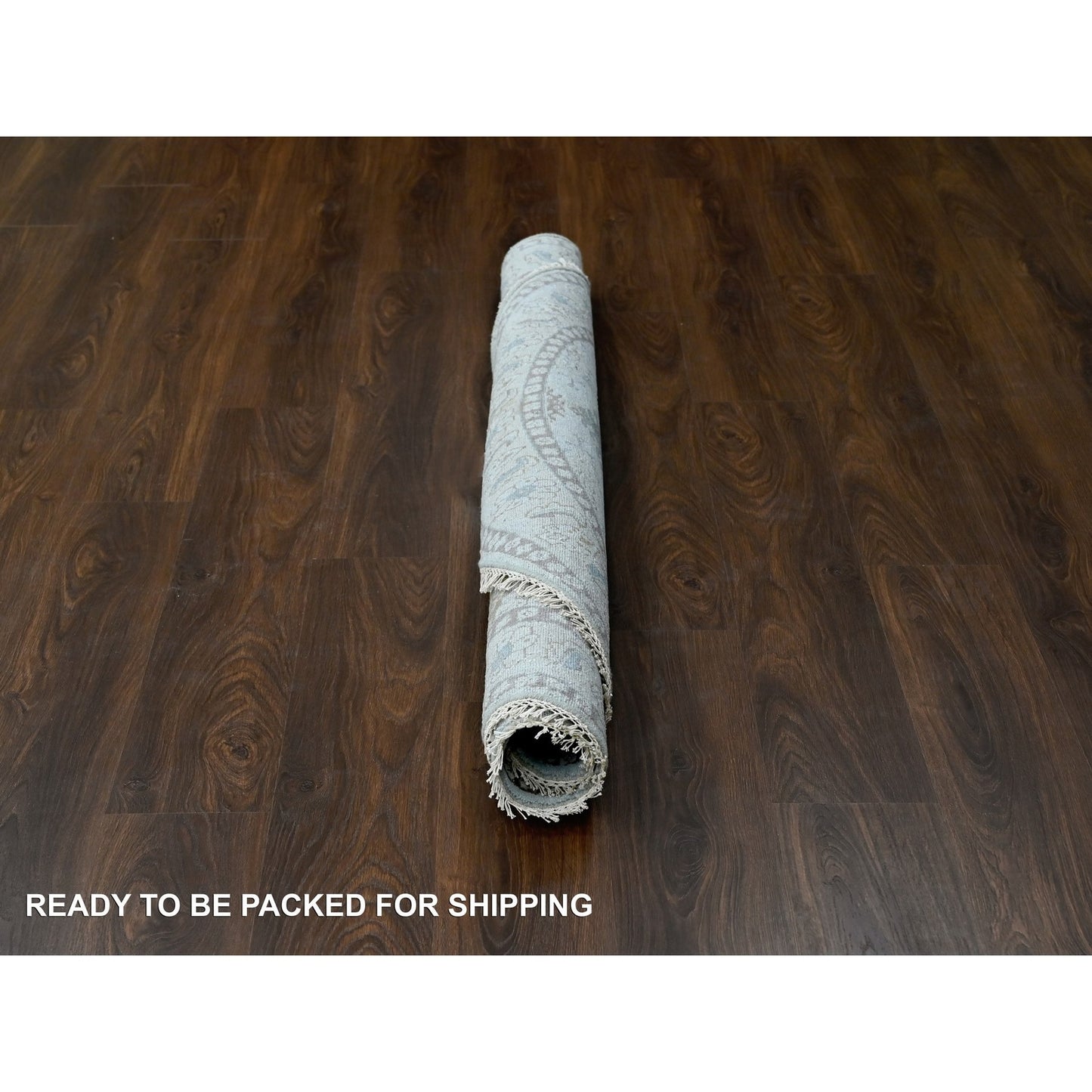 6'X6' Gray Zoroastrian 100% Wool Village Inspired Hand Knotted Round Rug