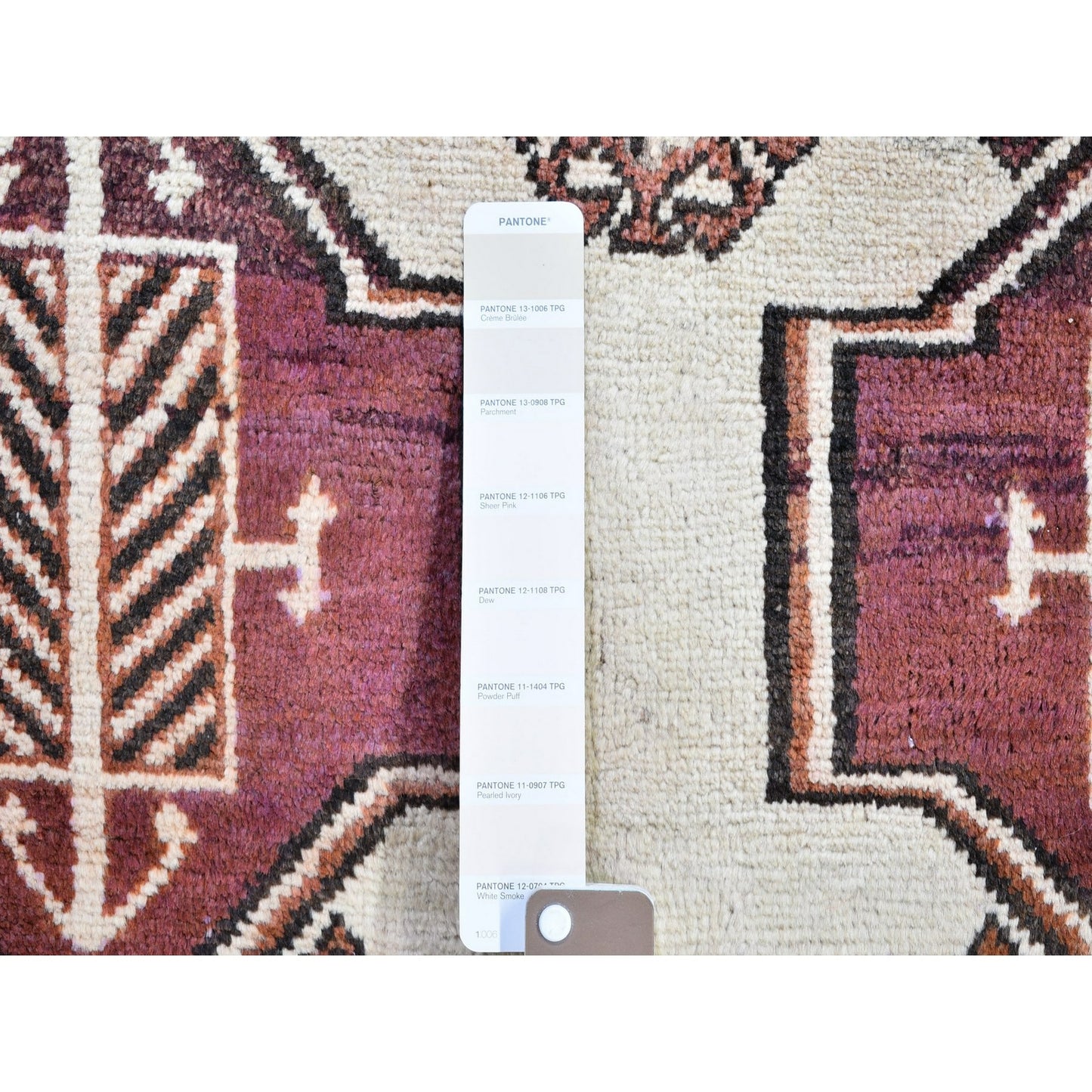 3'7"x6' Old Farsian Gabbeh Signed with Geometric Medallions Hand Made Rug