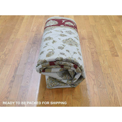 8'X10' Hand Knotted Half Wool And Half Silk Rajasthan Oriental Rug