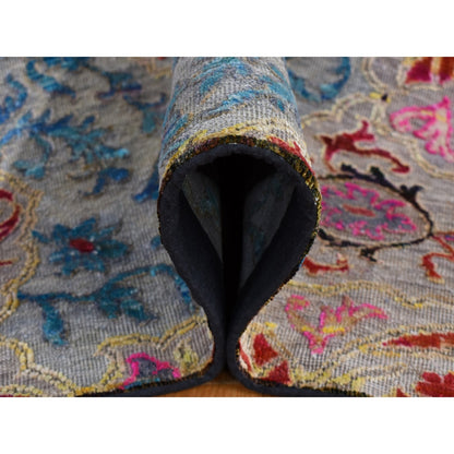 6'X9' Tan Brown Maharaja Design Sari Silk And Wool Hand Knotted Rug