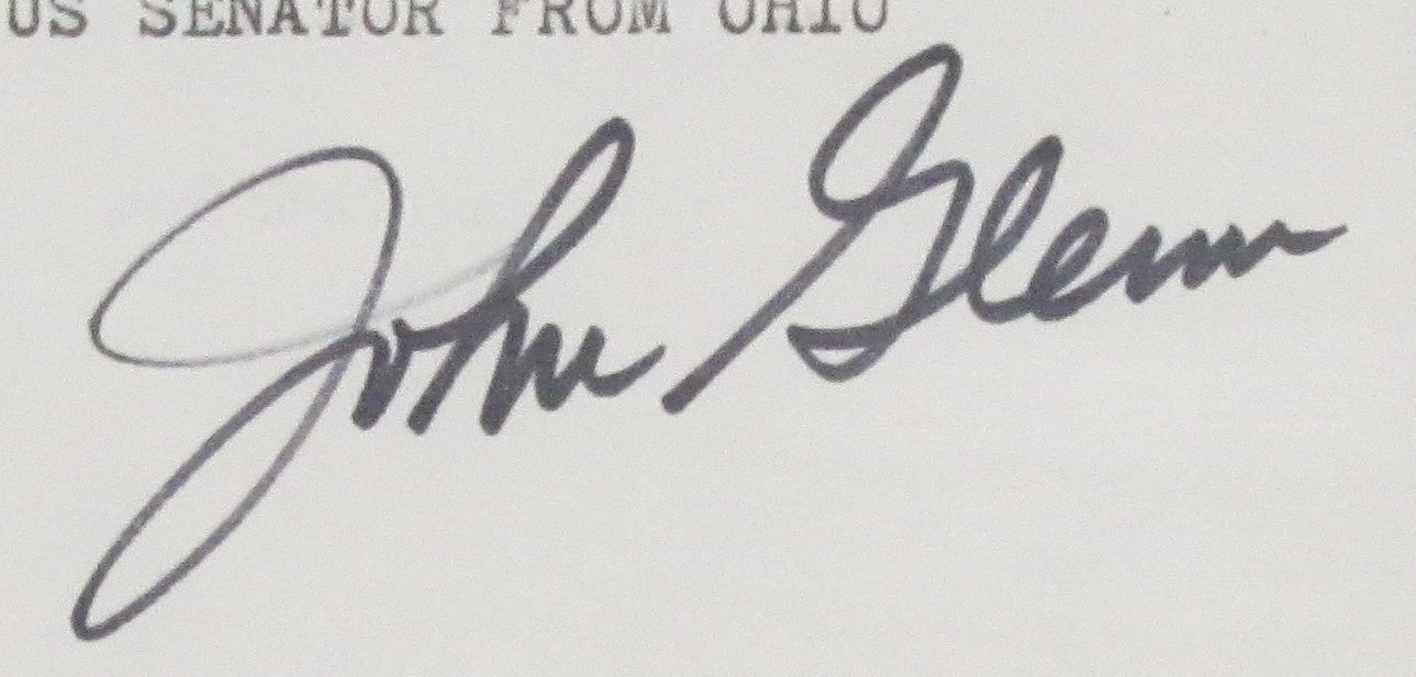 John Glenn Astronaut/Signed 3X5 Index Card Photo Collage Framed Psa/Dna 200894