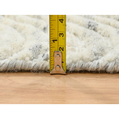 10'1"X10'1" Beige Hand Loomed Modern Design Wool Square Oriental Rug