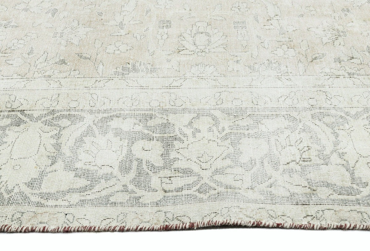 7'4X10'6 Vintage Large Antique Oriental Rug Muted Floral Distressed Wool Carpet