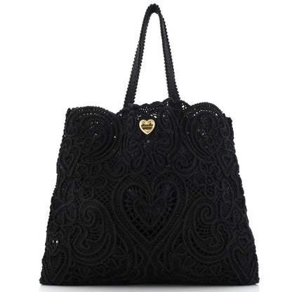 Dolce & Gabbana Beatrice Tote Bag Crochet Lace Jacquard Large
