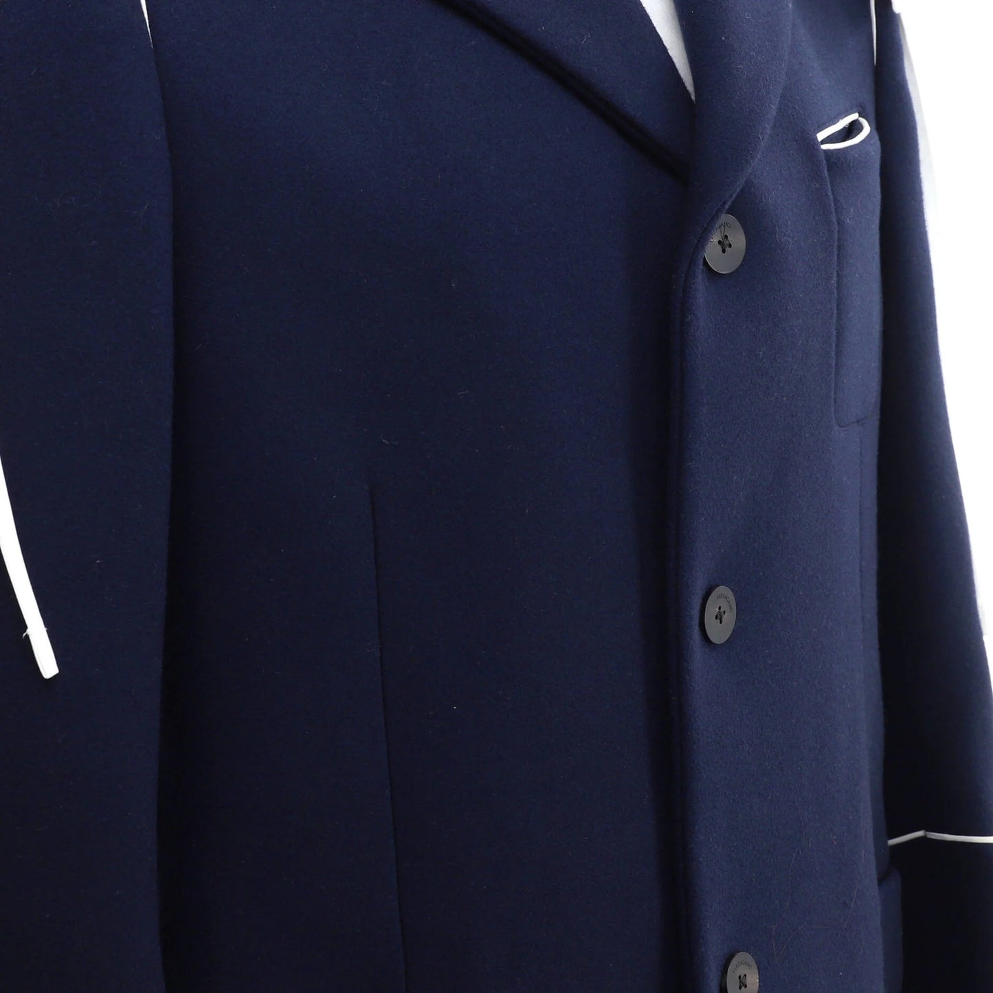 Salvatore Ferragamo Men'S Hooded Three Pocket Coat Wool