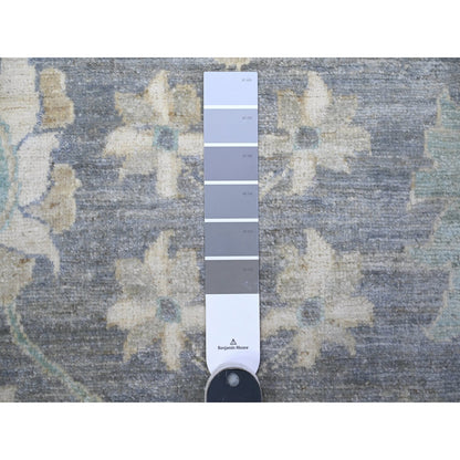 10'2"X14' Sabre Gray Peshawar Mahal Design Hand Knotted Wool Oriental Rug