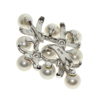 Gold MIKIMOTO Pearl Diamond Pendant top K18 White