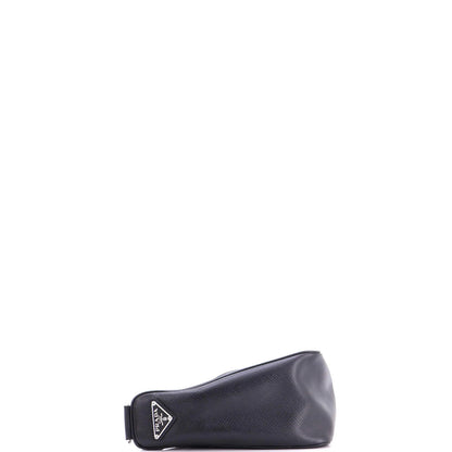 Prada Triangle Logo Zip Crossbody Bag Soft Leather Small