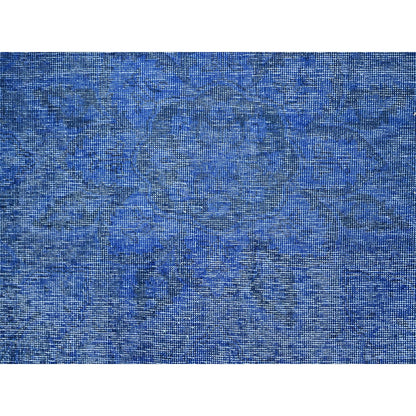 10'X12'7" Blue Hand Knotted Vintage Zoroastrian Tebraz Wool Oriental Rug