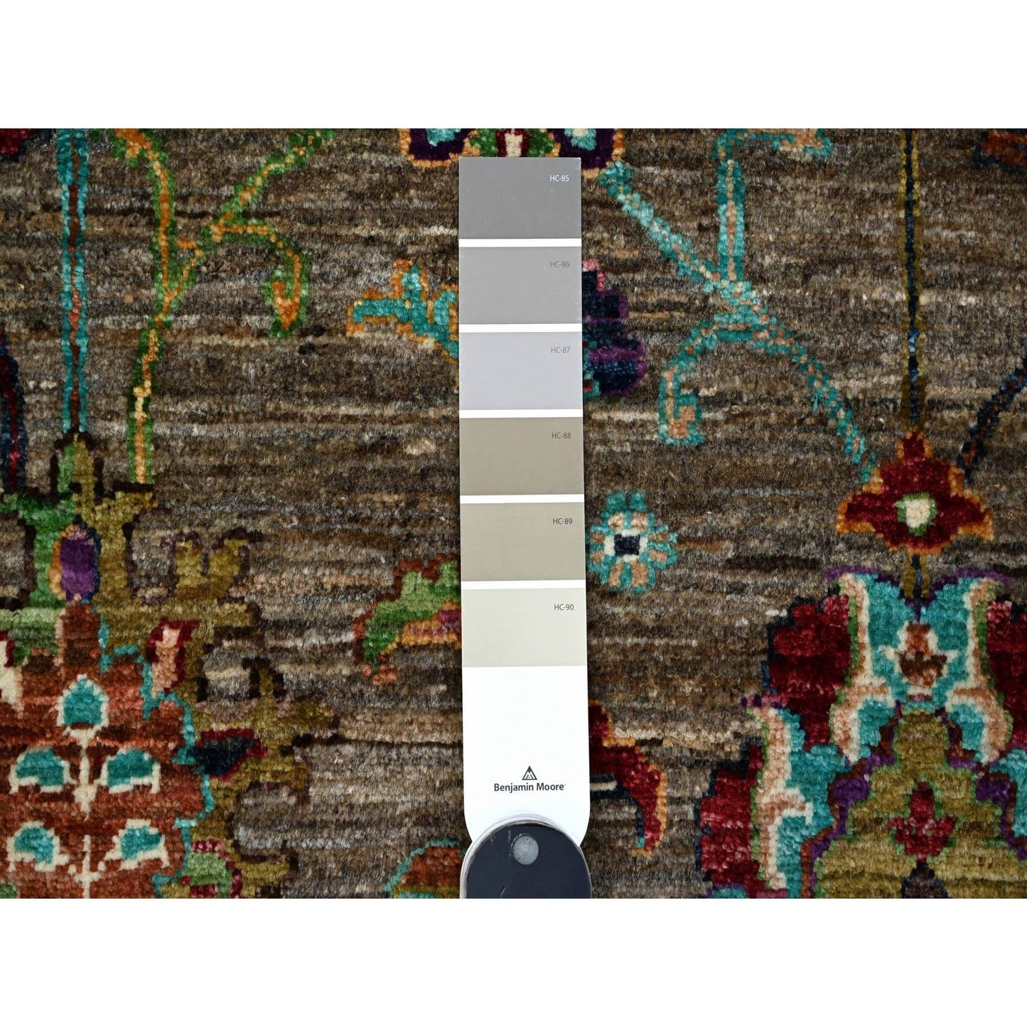 8'1"X11'2" Thunder Gray Wool Hand Knotted Sultani Pomegranate Design Rug
