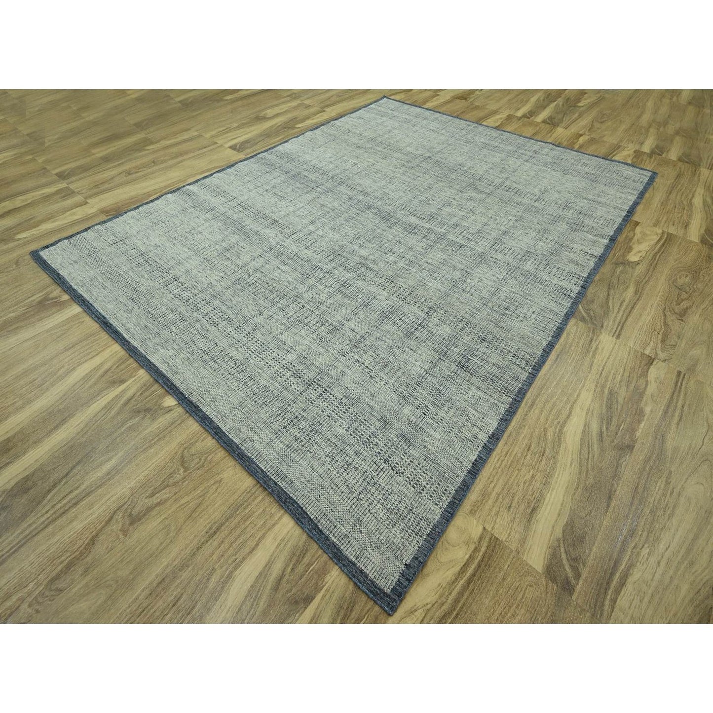 8'10"X11'10" Blue Hand Knotted Oriental Rug Oxidized Grass Design Wool