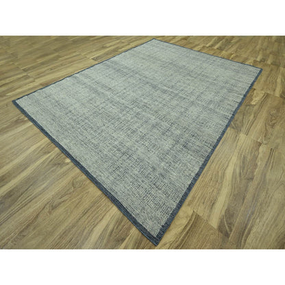 8'10"X11'10" Blue Hand Knotted Oriental Rug Oxidized Grass Design Wool