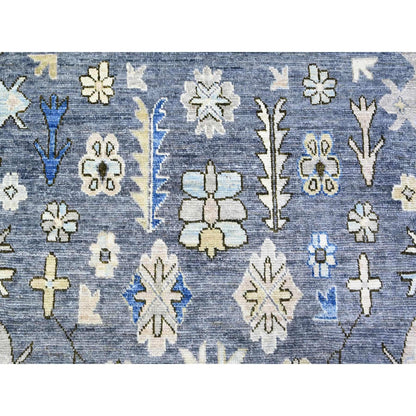 10'X14' Gray Afghan Angora Oushak Hand Knotted Pure Wool Oriental Rug