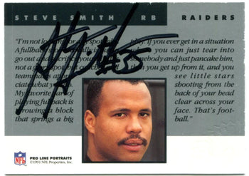 Steve Smith Nfl Pro Line Portraits Auto 1991
