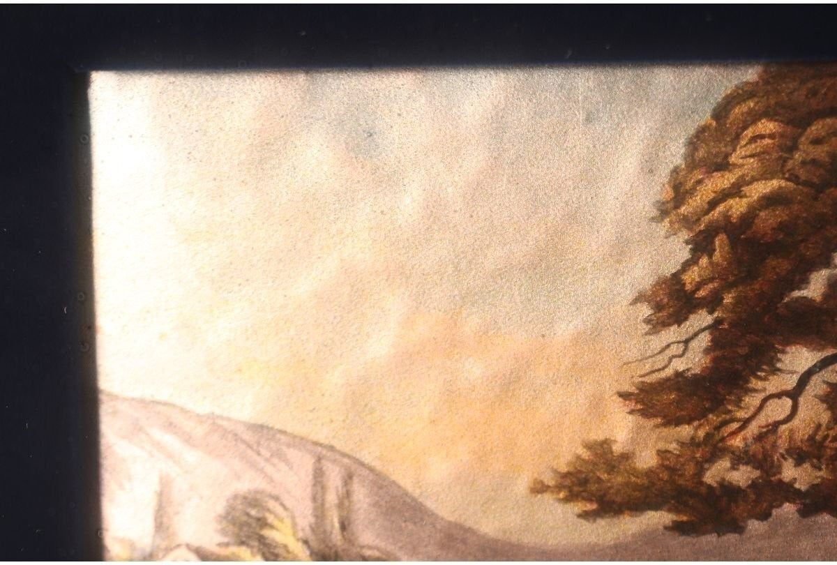 19Thc Limoges Enamel Miniature By F. Cibol  Lake Landscape Boats France