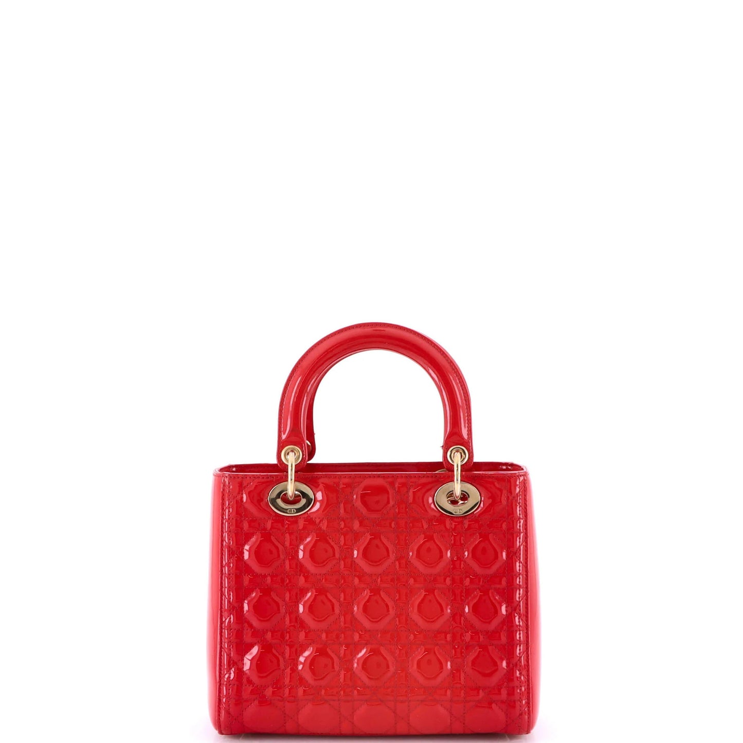 Christian Dior Lady Dior Bag Cannage Quilt Patent Medium