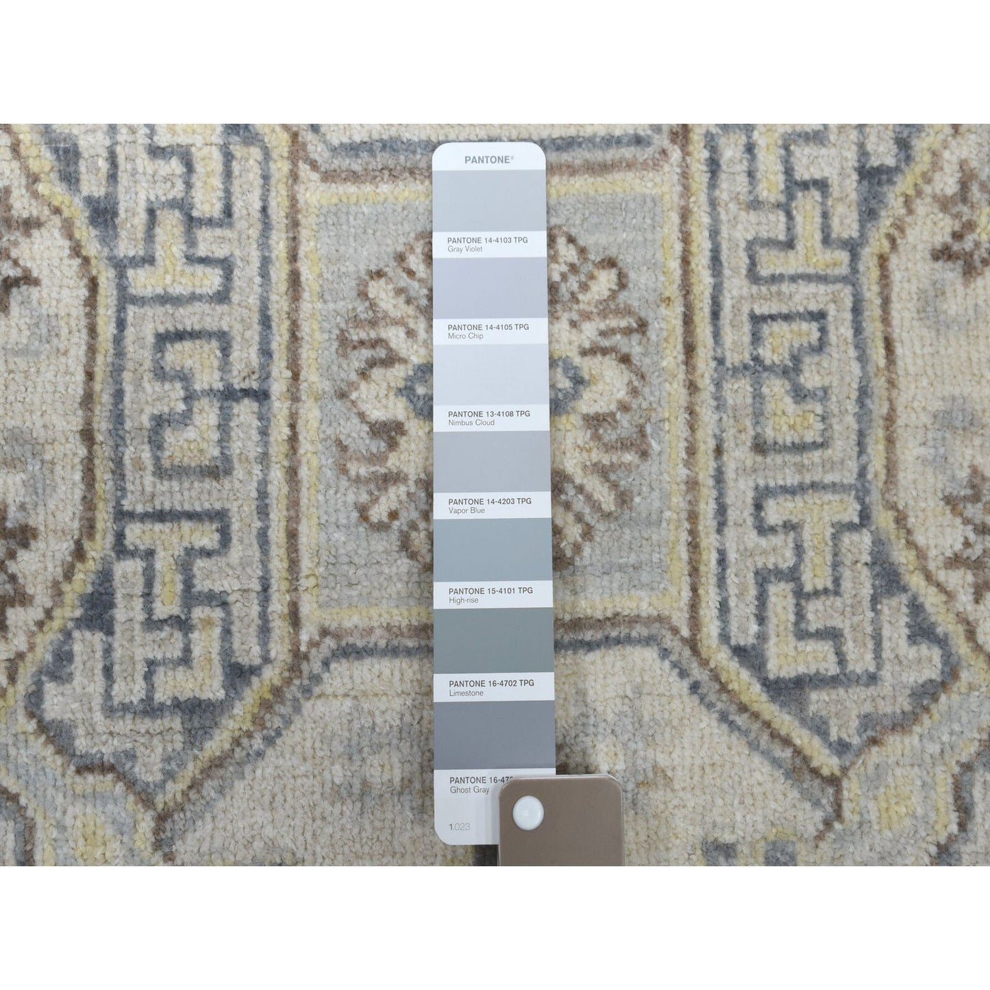 2'9"X9'2" White Wash Peshawar Pure Wool Runner Handmade Oriental Rug