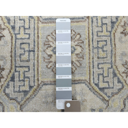 2'9"X9'2" White Wash Peshawar Pure Wool Runner Handmade Oriental Rug