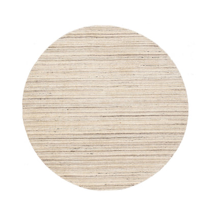 6'X6' Beige Hand Loomed Organic Wool Modern Round Oriental Rug