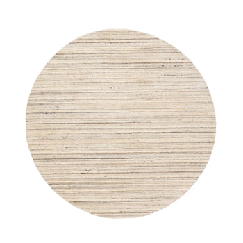 6'X6' Beige Hand Loomed Organic Wool Modern Round Oriental Rug
