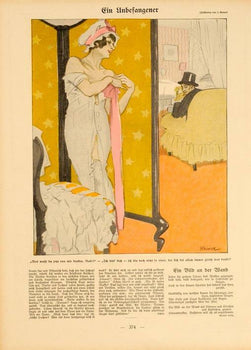 Simplicissimus 1913 By Kainer Eine Unbefangener On Linen Original