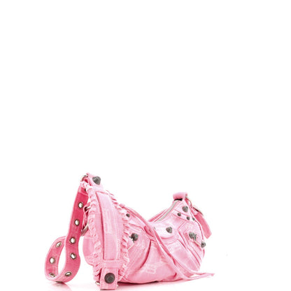 Balenciaga Le Cagole Giant Studs Shoulder Bag Bb Denim Xs