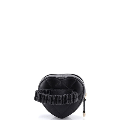 Lambskin Chanel CC in Love Heart Arm Zip Coin Purse Quilted