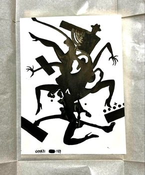 Mark Kostabi 1989 Original Painting Drawing Black