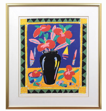 Ken Done "Flowers" Lithograph Edition Autographed Framed 490/ 500