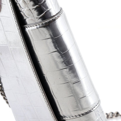 Balenciaga Hourglass Crossbody Bag Crocodile Embossed Leather Xs