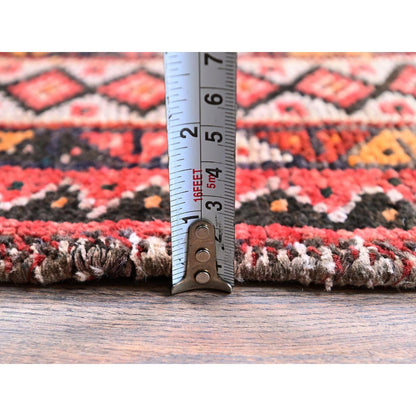 5'2"X7'2" Red Vintage Zoroastrian Balooch Hand Knotted Wool Oriental Rug