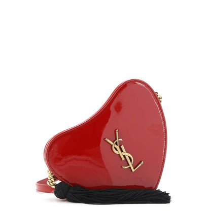 Saint Laurent Love Heart Tassel Chain Bag Patent Small