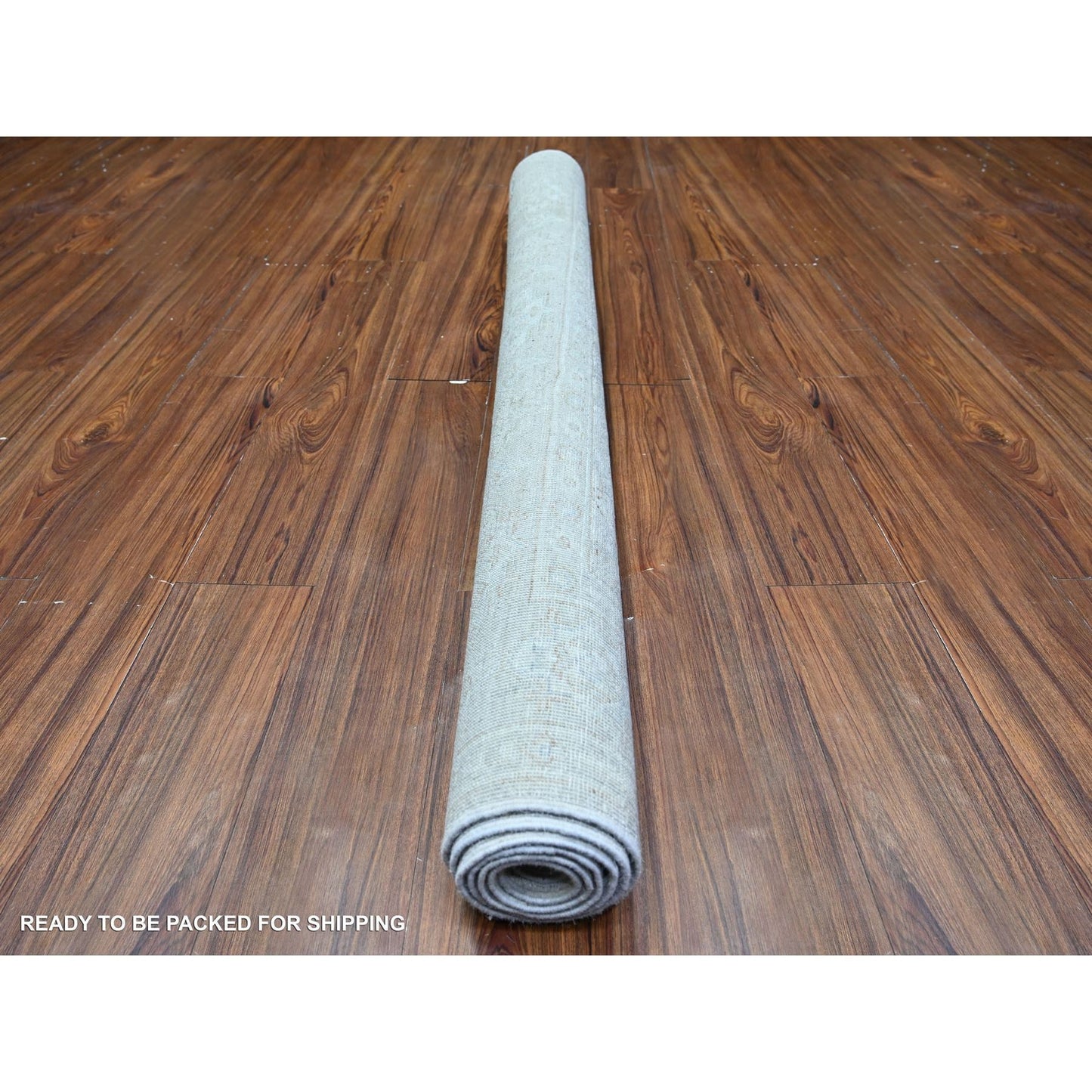 5'X6'9" Gray White Wash Peshawar Pure Wool Hand Knotted Rug