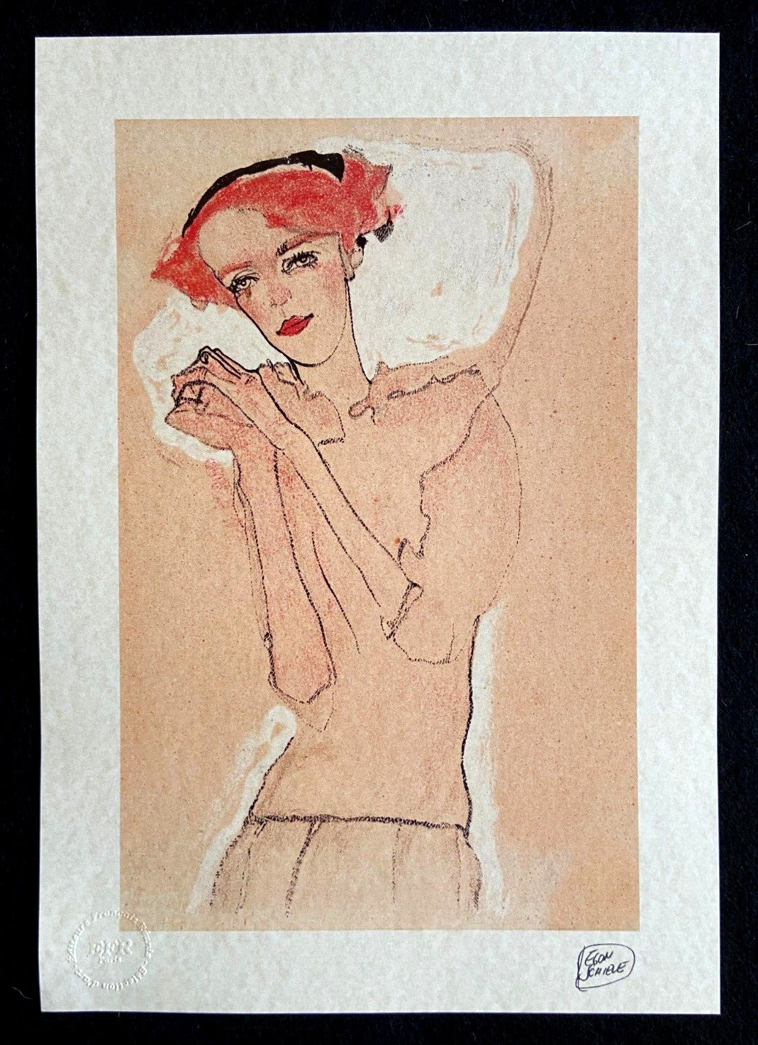 Egon Schiele Lithograph From An Painting Coa Signed Op Numbered A Hand