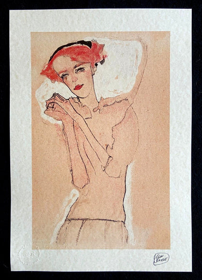 Egon Schiele Lithograph From An Painting Coa Signed Op Numbered A Hand