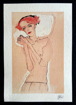 Egon Schiele Lithograph From An Painting Coa Signed Op Numbered A Hand